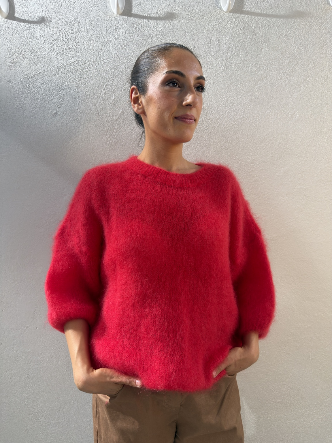 Mohair Tröja röd