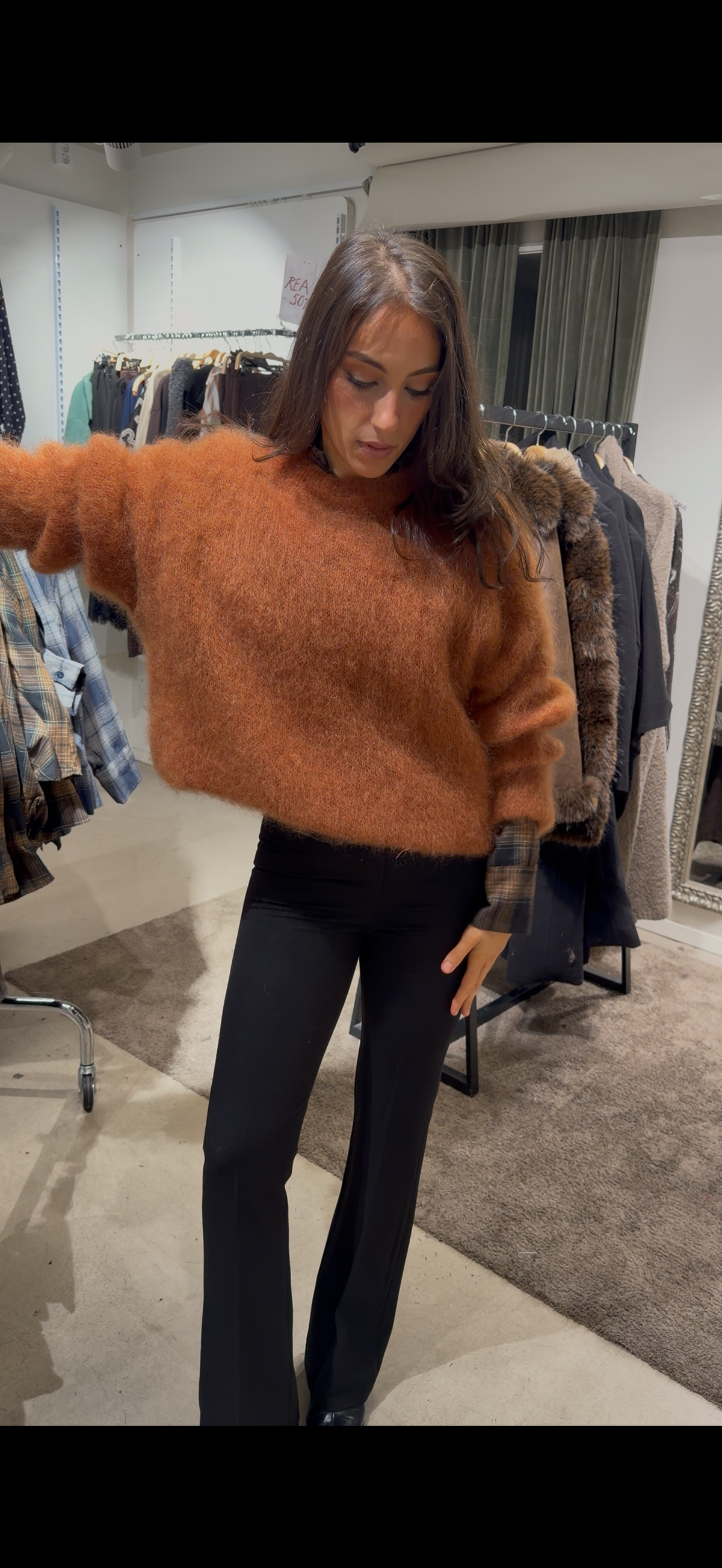 Mohair lång arm råst