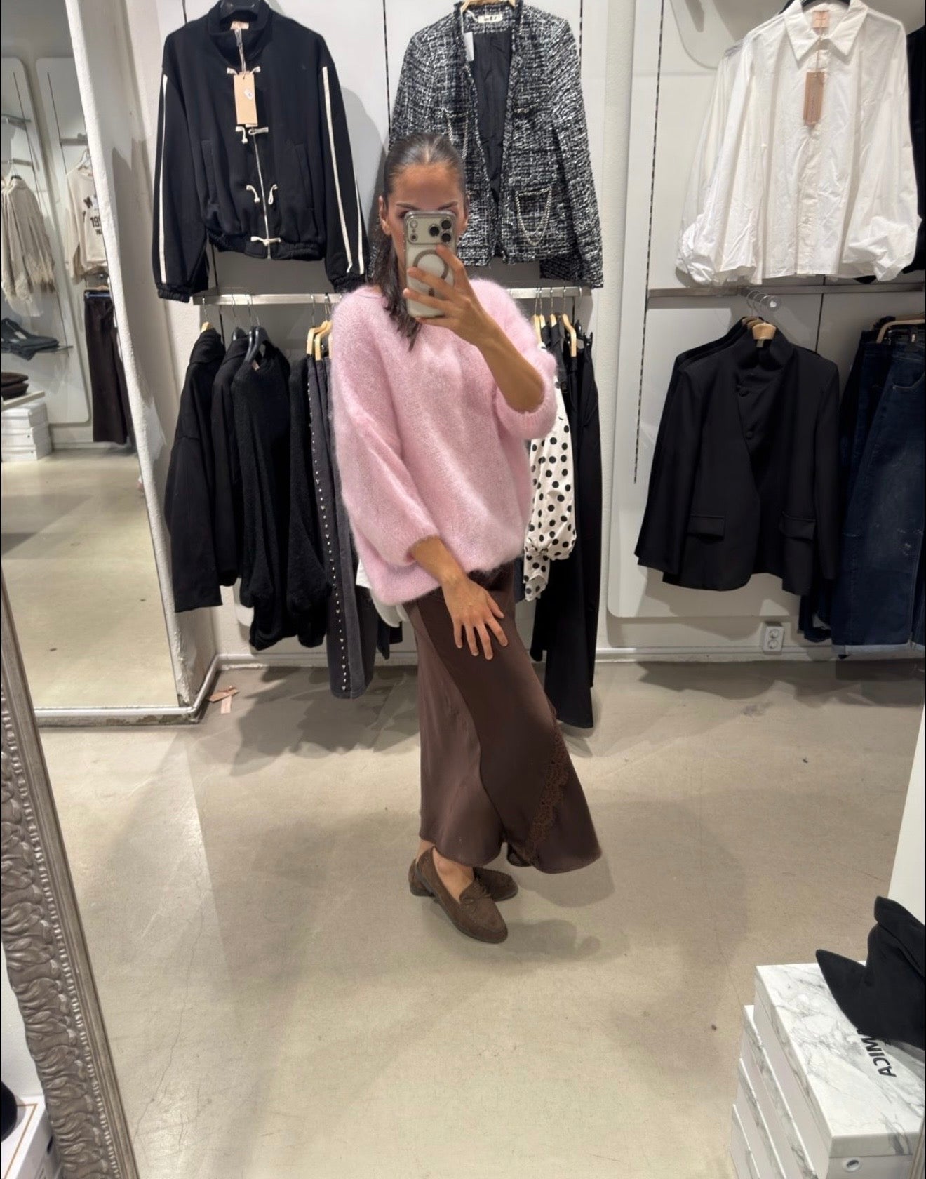 Silky kjol brun
