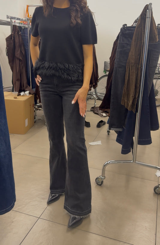 Flare jeans grå
