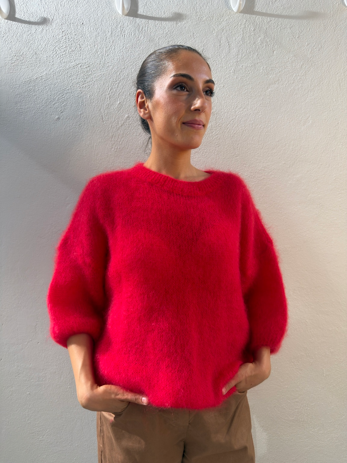 Mohair Tröja röd