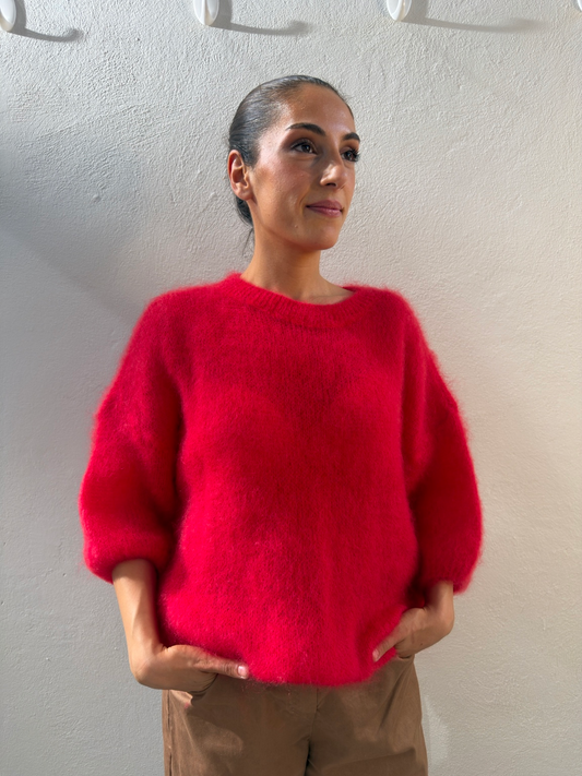 Mohair Tröja röd