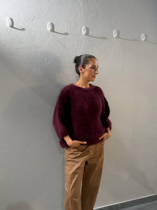 Mohair Tröja plommon
