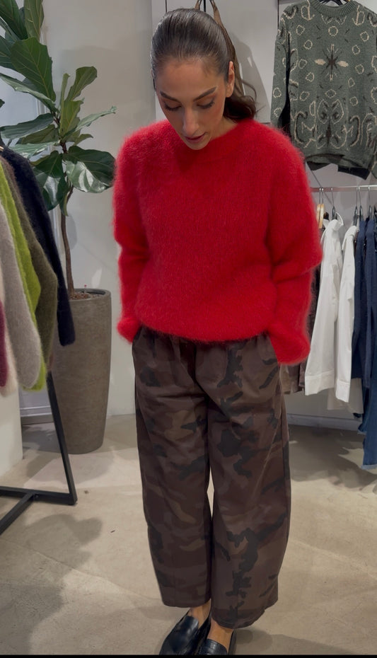 Mohair lång arm röd