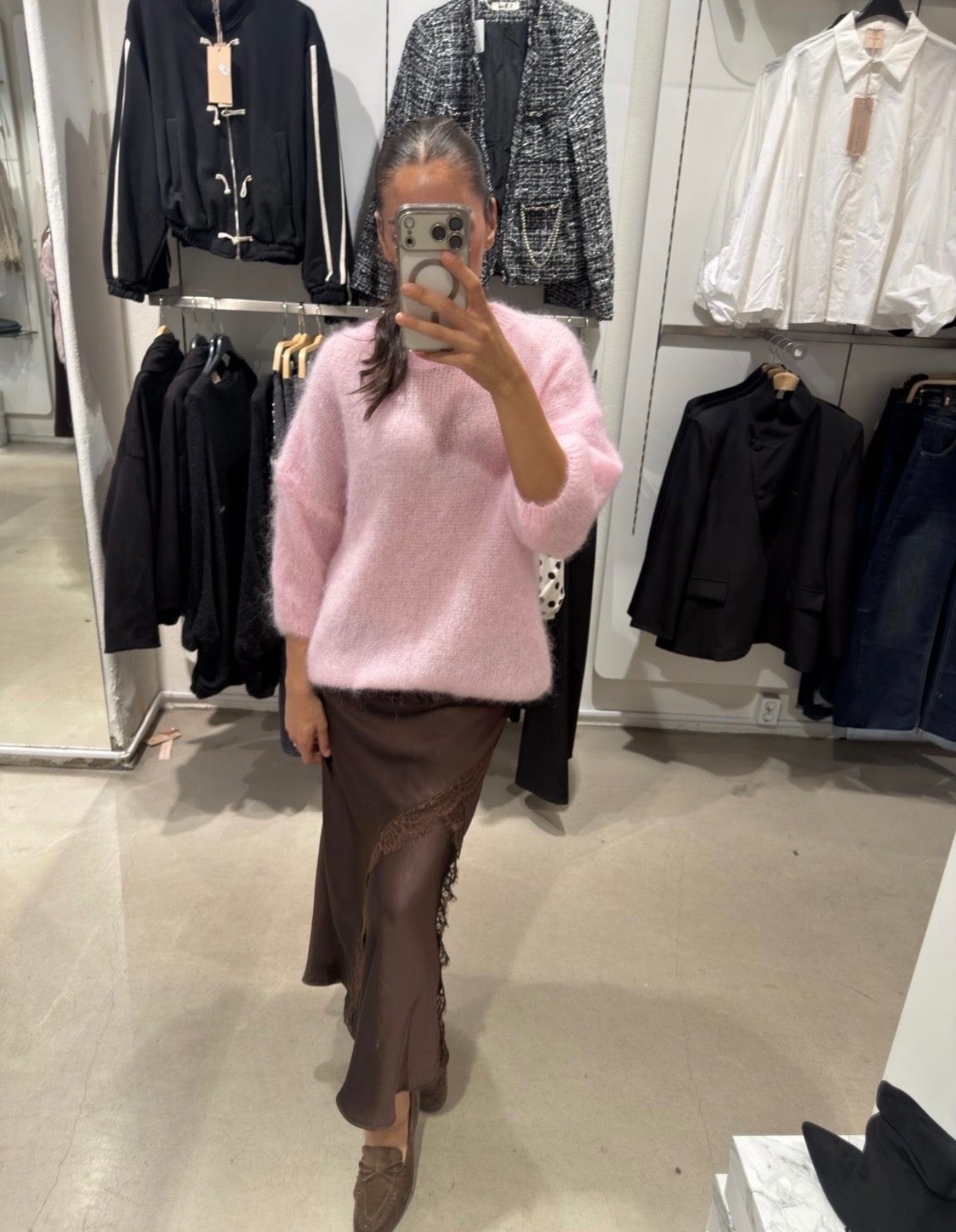 Silky kjol brun