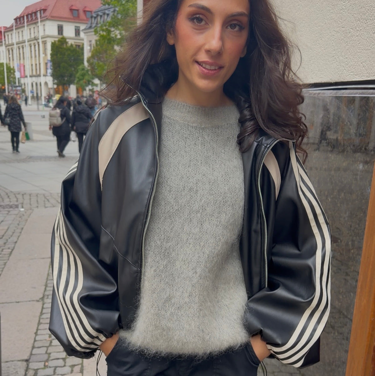 Mohair lång arm grå