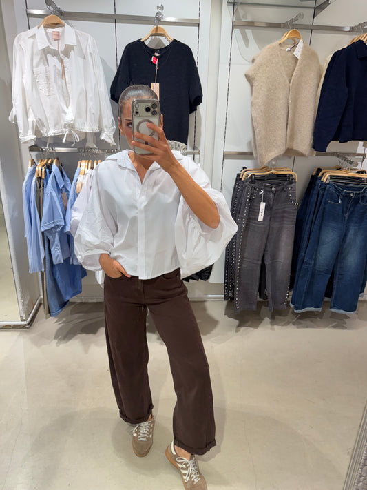 Boxy jeans brun