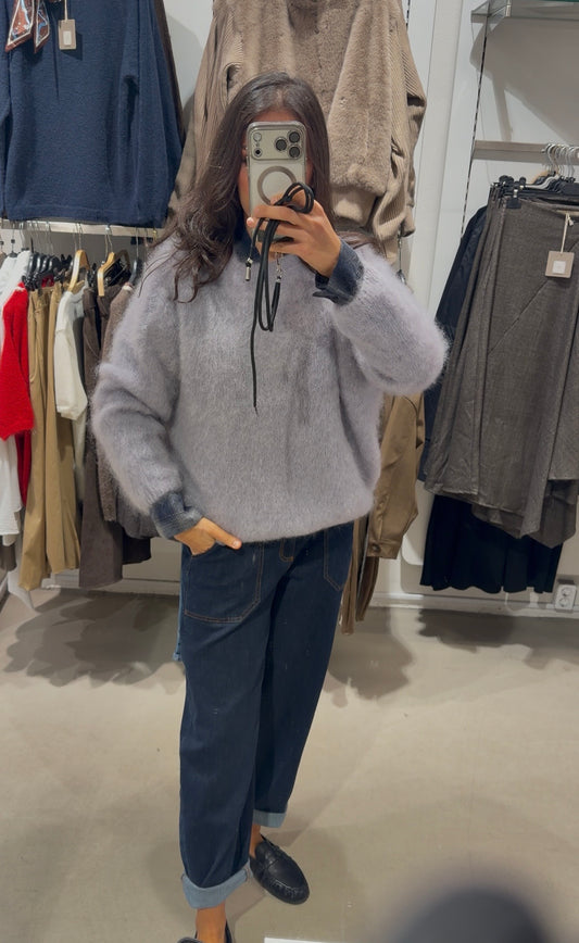 Mohair lång ärm lila